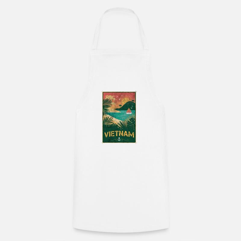 Conception de plage vintage Vietnam - Tablier de cuisine - blanc