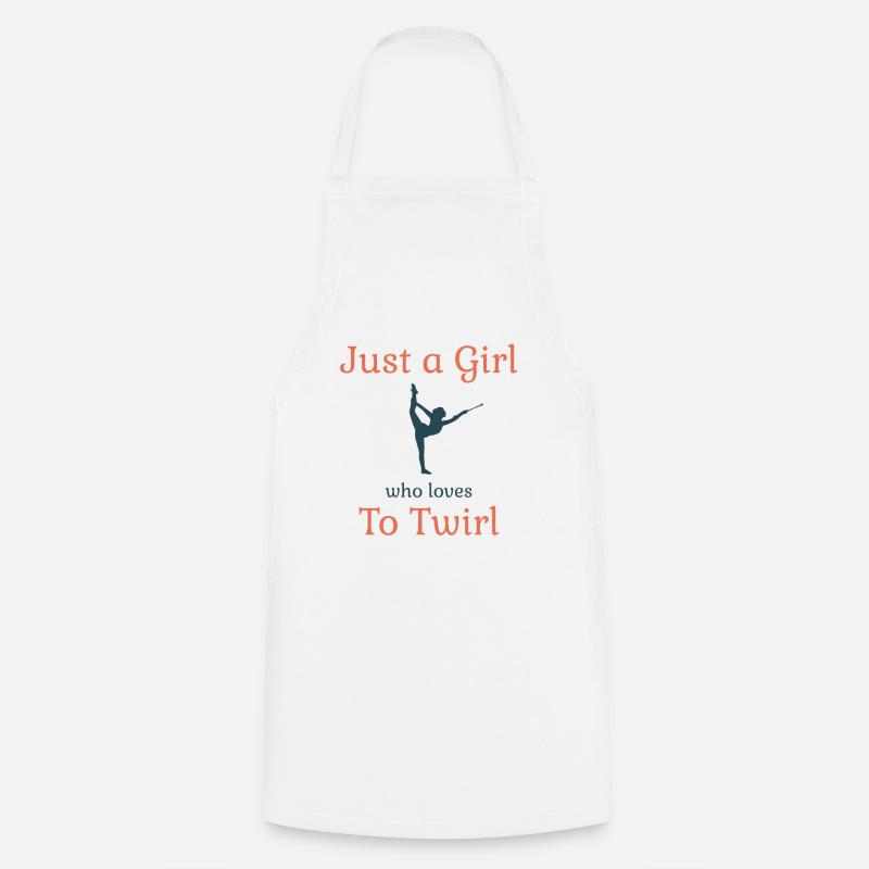 Baton Twirling Dancing Gymnast Gift - Cooking Apron - white