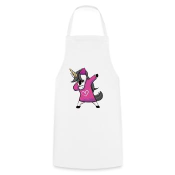 Dabbing Unicorn Einhorn Mädchen - Kochschürze - Weiß - Vorne - AI Model Male 185 dark (185cm)