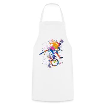 BMX / Bmx / bmx / Geschenkidee / Geburtstag - Kochschürze - Weiß - Vorne - AI Model Male 185 dark (185cm)