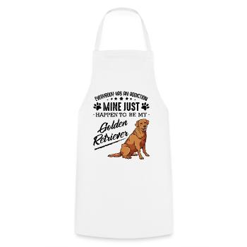 Golden retriever - Cooking Apron - white - Front - AI Model Male 185 dark (185cm)