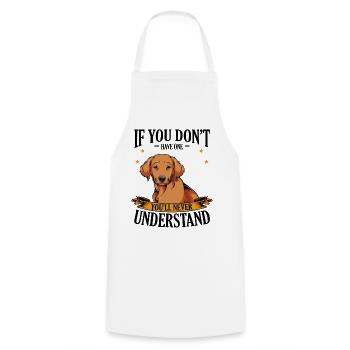 Golden retriever - Cooking Apron - white - Front - AI Model Male 185 dark (185cm)