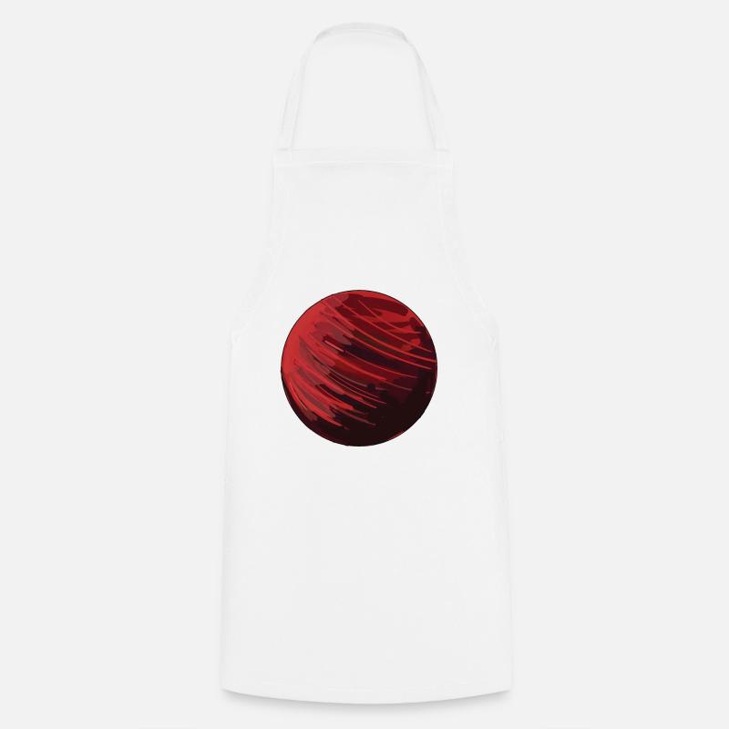 Circle Red Circle Symobl Shapes Planet - Cooking Apron - white