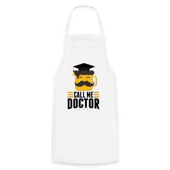 Docteur Doctor Thesis Doctor Robe Doctor - Tablier de cuisine - blanc - Devant - AI Model Male 185 dark (185cm)