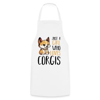 Corgi Mädchen liebt Hunde - Kochschürze - Weiß - Vorne - AI Model Male 185 dark (185cm)