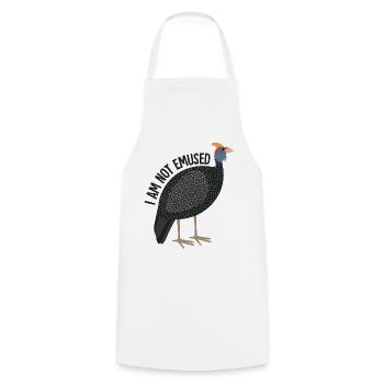 Oiseau émeu drôle disant - Tablier de cuisine - blanc - Devant - AI Model Male 185 dark (185cm)