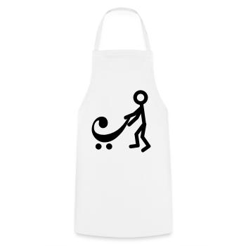 Joueur de basse avec un nouveau bébé - Tablier de cuisine - blanc - Devant - AI Model Male 185 dark (185cm)