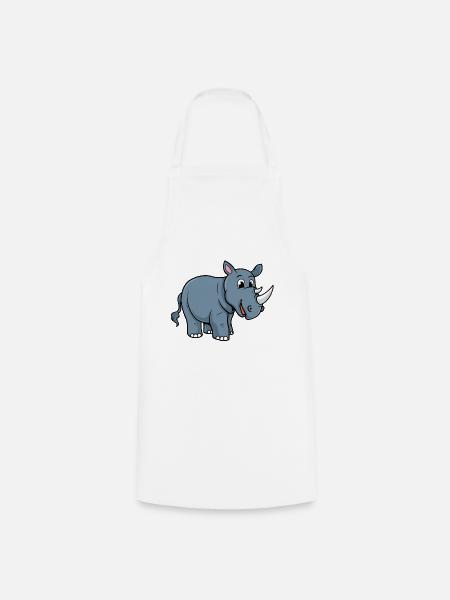 Nashorn - Kochschürze - Weiß