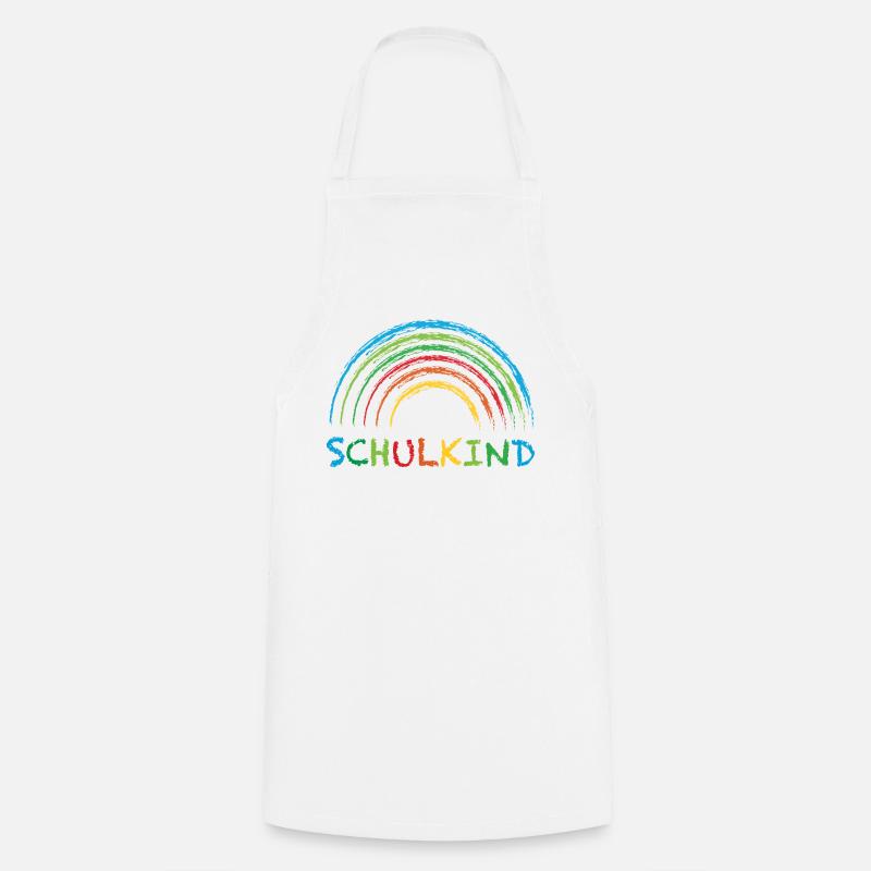 Schulkind Regenbogen Geschenk Einschulung - Kochschürze - Weiß