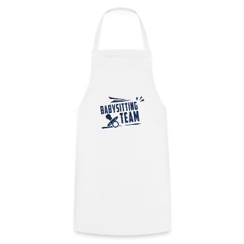 Baby sitting team - Cooking Apron - white - Front - AI Model Male 185 dark (185cm)