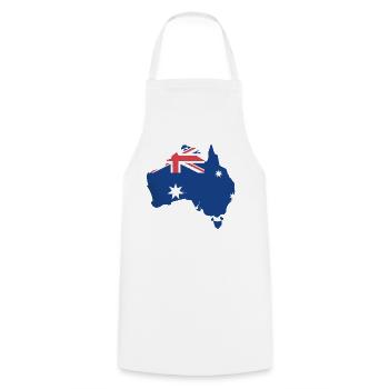 Australia flag continent Gday Mate Australian - Cooking Apron - white - Front - AI Model Male 185 dark (185cm)