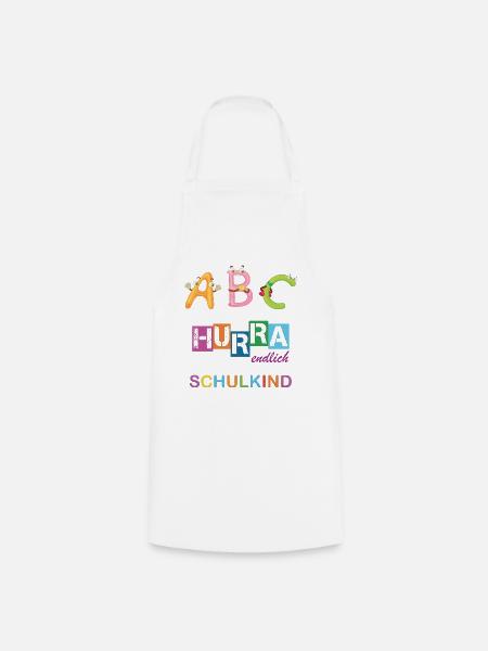 2023 Hurra endlich Schulkind - Einschulung Schule - Kochschürze - Weiß