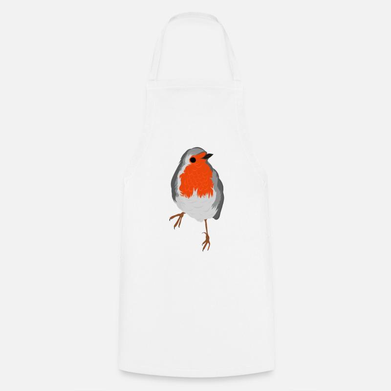 Rouge-gorge - Tablier de cuisine - blanc