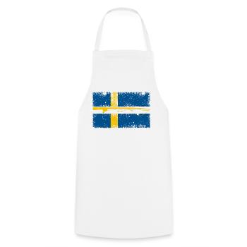 Schweden Flagge Fischer & Schwedisch Angler - Kochschürze - Weiß - Vorne - AI Model Male 185 dark (185cm)