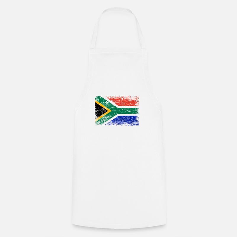 Afrique du Sud drapeau afrique du Sud used-look - Tablier de cuisine - blanc