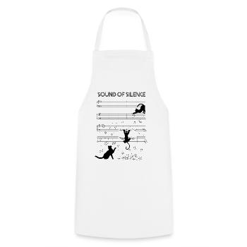 Chat instrument de musique chat chaton clef - Tablier de cuisine - blanc - Devant - AI Model Male 185 dark (185cm)