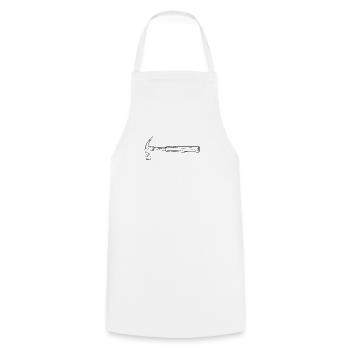 Hammer artisan - one line drawing - Cooking Apron - white - Front - AI Model Male 185 dark (185cm)