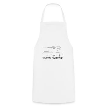 Happy Camper - Camping-car - Vacances - Vacances - Tablier de cuisine - blanc - Devant - AI Model Male 185 dark (185cm)
