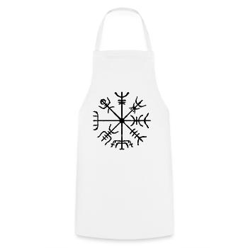 Wikinger Kompass Vegvisir Nordisches Zeichen - Kochschürze - Weiß - Vorne - AI Model Male 185 dark (185cm)