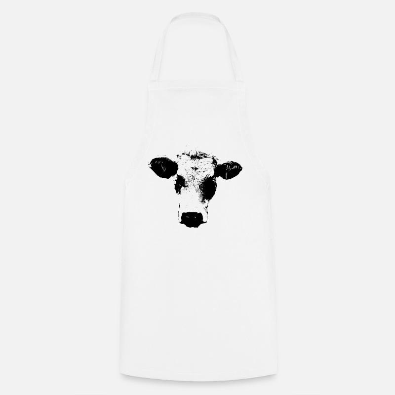 Cow black and white comic - Cooking Apron - white
