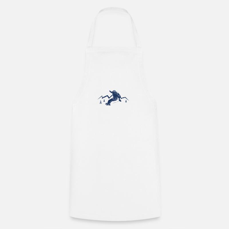 Snowboard snowboarder snowboarding snowboarding - Cooking Apron - white