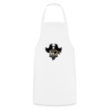 Tête de pirate pirates pirate - Tablier de cuisine - blanc - Devant - AI Model Male 185 dark (185cm)
