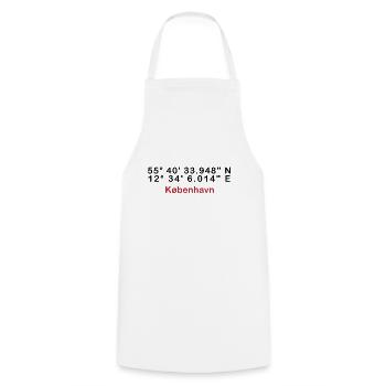 Typographie rouge København - Tablier de cuisine - blanc - Devant - AI Model Male 185 dark (185cm)