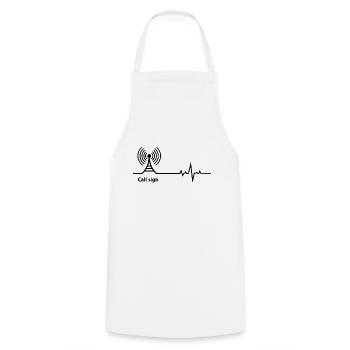 Amateur Ham Radio Operator Heartbeat Dad Gift - Cooking Apron - white - Front - AI Model Male 185 dark (185cm)