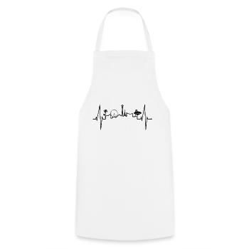 Las Vegas Skyline Heartbeat Nevada USA Fan Poker - Cooking Apron - white - Front - AI Model Male 185 dark (185cm)