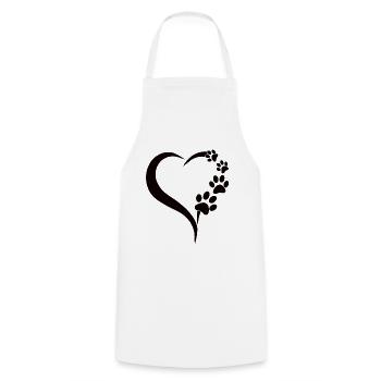 Chiens Amoureux des chiens Pattes de chien animal domestique - Tablier de cuisine - blanc - Devant - AI Model Male 185 dark (185cm)