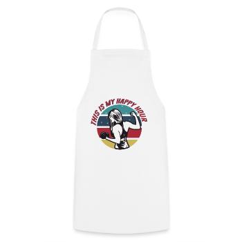 C’est mon happy hour - Tablier de cuisine - blanc - Devant - AI Model Male 185 dark (185cm)