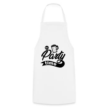 It's party time - Cooking Apron - white - Front - AI Model Male 185 dark (185cm)