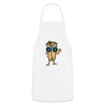 Burrito Wrap Mexican - Cooking Apron - white - Front - AI Model Male 185 dark (185cm)