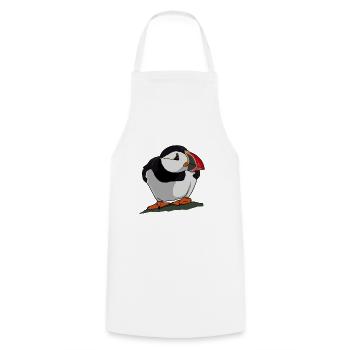 Puffin gift for puffin penguin birds - Cooking Apron - white - Front - AI Model Male 185 dark (185cm)