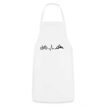 Racing bike bike mountains pulse cyclist heartbeat - Cooking Apron - white - Front - AI Model Male 185 dark (185cm)