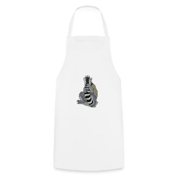 Lémurien nettoyant sa queue Cadeau pour les lémuriens - Tablier de cuisine - blanc - Devant - AI Model Male 185 dark (185cm)