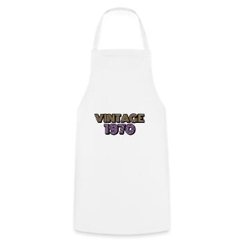 Vintage birthday 1970 1970 Vintage Vintage - Cooking Apron - white - Front - AI Model Male 185 dark (185cm)