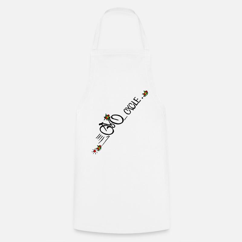 bicycle, vélo, vélo, cycle avec des fleurs - Tablier de cuisine - blanc
