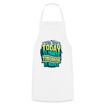 Physiotherapist - Cooking Apron - white - Front - AI Model Male 185 dark (185cm)