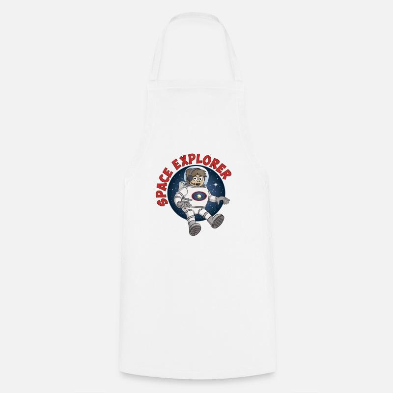 Space explorer. The astronaut in his spacesuit. - Cooking Apron - white