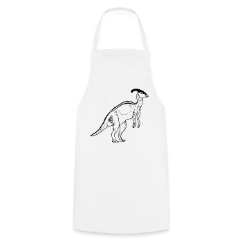 Dinosaur Parasaurolophus - Cooking Apron - white - Front - AI Model Male 185 dark (185cm)