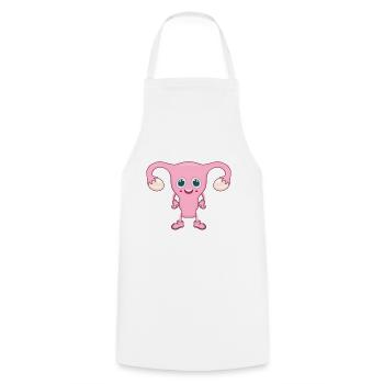 Uterus midwife - Cooking Apron - white - Front - AI Model Male 185 dark (185cm)