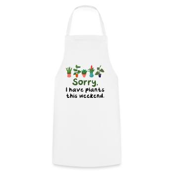 Désolé j'ai des plantes ce week-end T-shirt - Tablier de cuisine - blanc - Devant - AI Model Male 185 dark (185cm)
