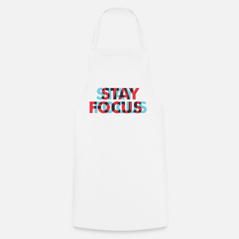 Stay Focused Geometric Duo - Cooking Apron - white