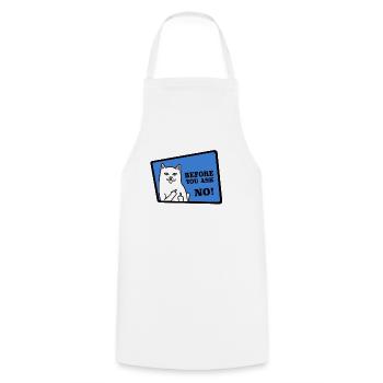 Chat drôle comme cadeau pour les amis et connaissances - Tablier de cuisine - blanc - Devant - AI Model Male 185 dark (185cm)