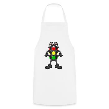 Permis de conduire feux tricolores - Tablier de cuisine - blanc - Devant - AI Model Male 185 dark (185cm)