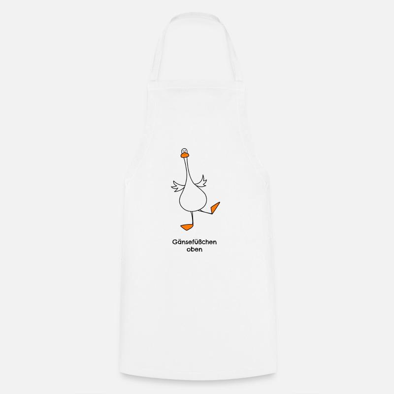 Gänsefüßchen oben - Kochschürze - Weiß