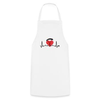Paragliding heartbeat paragliding EKG pulse - Cooking Apron - white - Front - AI Model Male 185 dark (185cm)