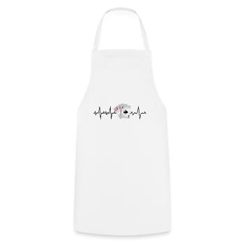 Jeux de cartes Casino Poker Player Gamer Heartbeat - Tablier de cuisine - blanc - Devant - AI Model Male 185 dark (185cm)