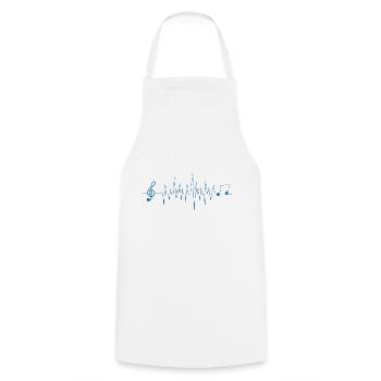 Musique notes de musique battement de coeur - Tablier de cuisine - blanc - Devant - AI Model Male 185 dark (185cm)